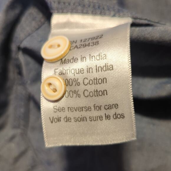 Mountain Khakis Chambray White Dot Button Down Shirt Women's Size Medium - Picture 9 of 12